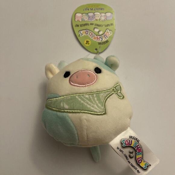 Belana the Cow Green Bandana Plush 3.5”Squishmallow Clip-On Easter Exclusive - Picture 1 of 3